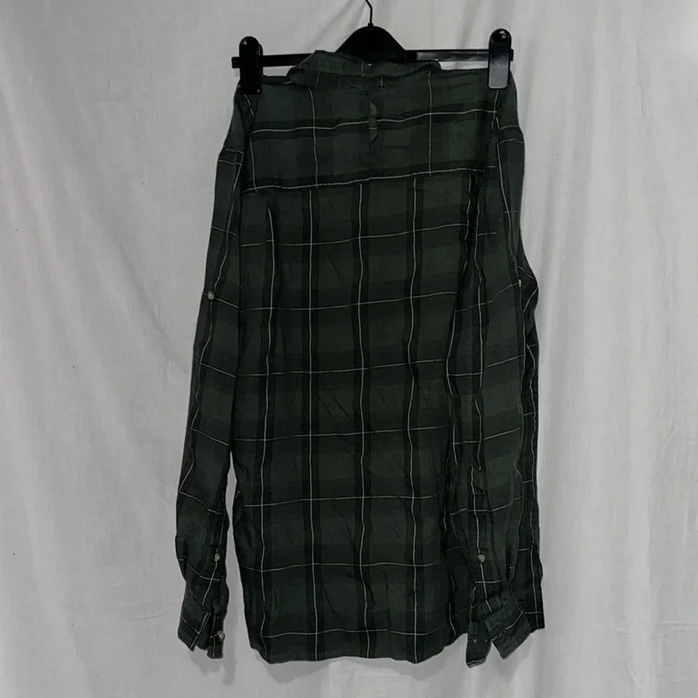The North Face green plaid